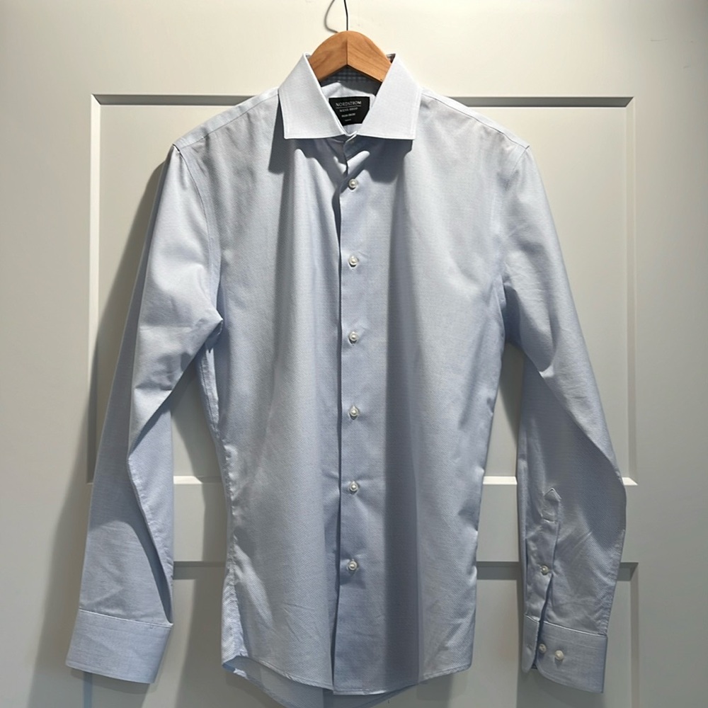 Nordstrom Non-Iron Trim Fit Dress Shirt in Size 15 - Picture 6 of 9